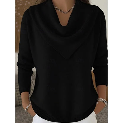 Pull col bénitier manches longues pour femmes