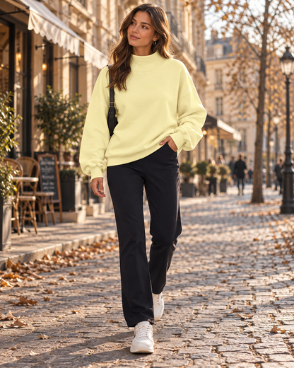 Pull col montant manches longues pour femmes