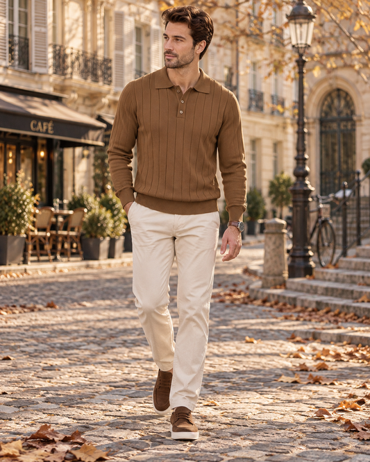 Pull col polo pour hommes