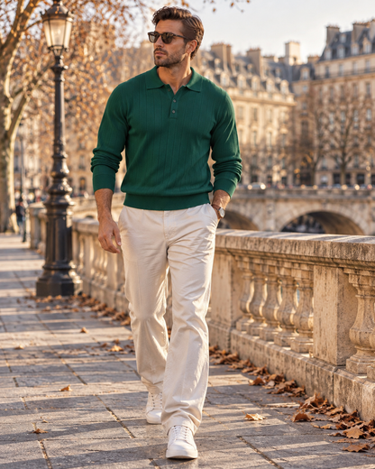 Pull col polo pour hommes