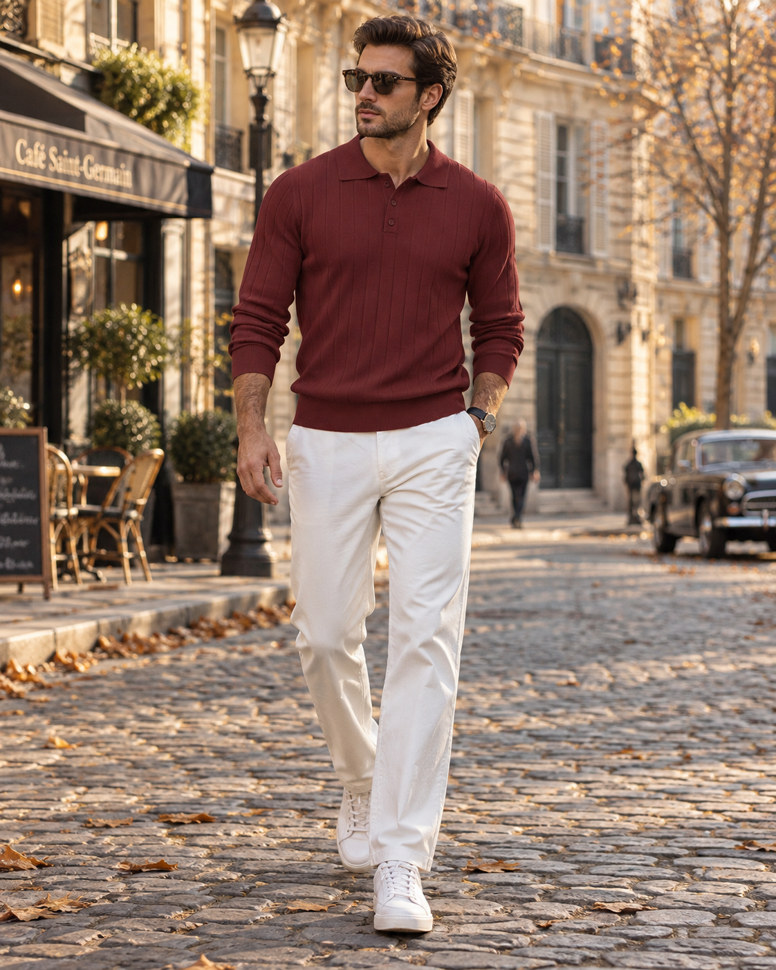 Pull col polo pour hommes