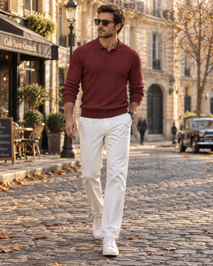Pull col polo pour hommes