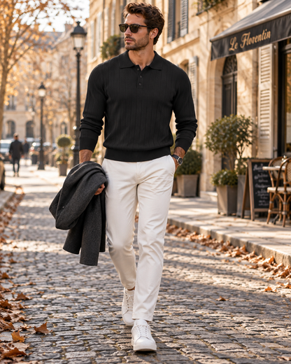 Pull col polo pour hommes