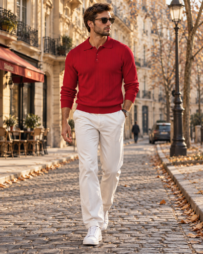 Pull col polo pour hommes