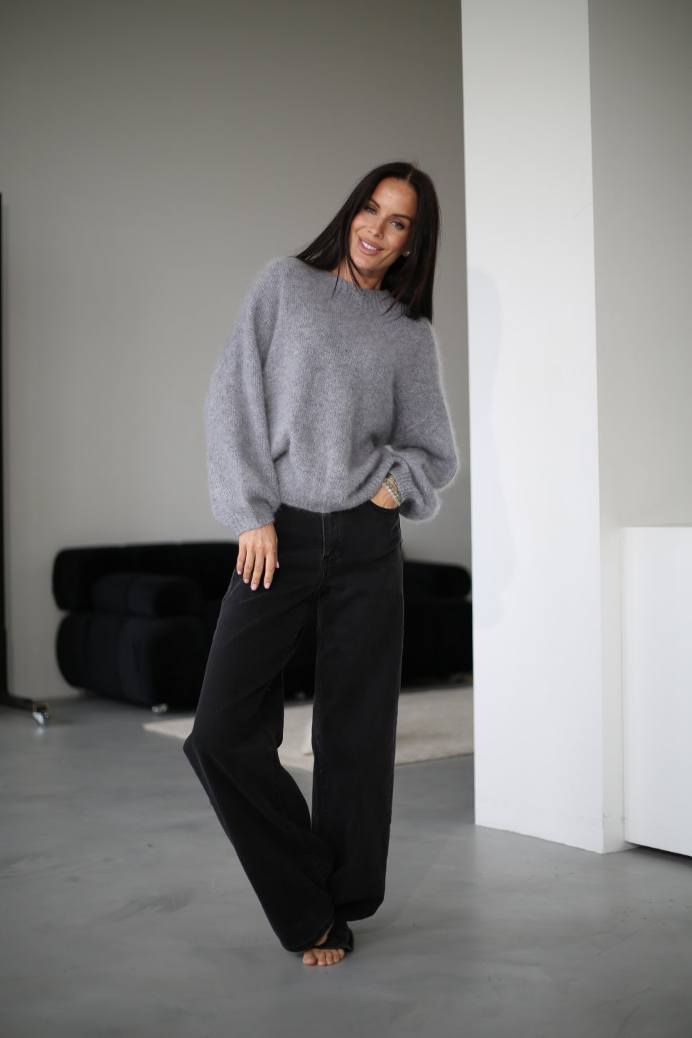 Pull à col rond et coupe ample pour femme