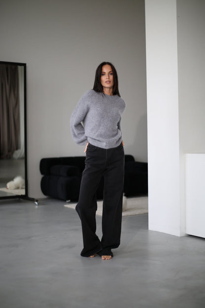 Pull à col rond et coupe ample pour femme