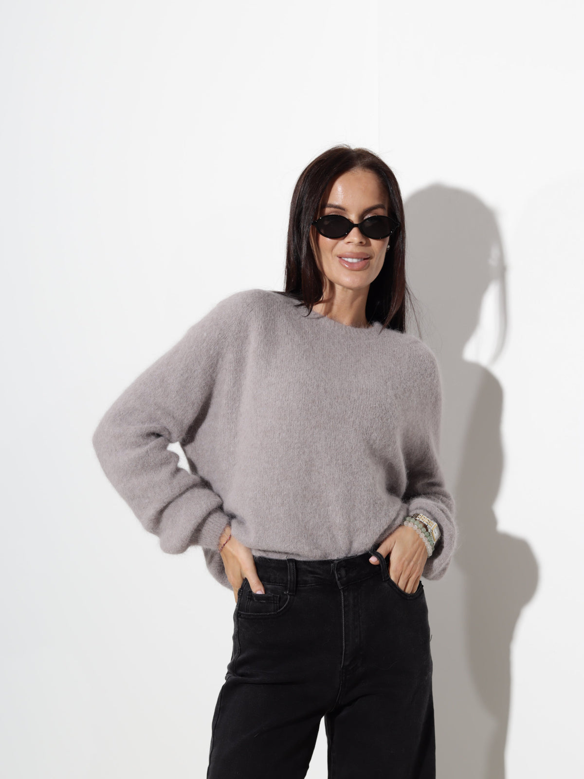 Pull col rond manches longues pour femmes