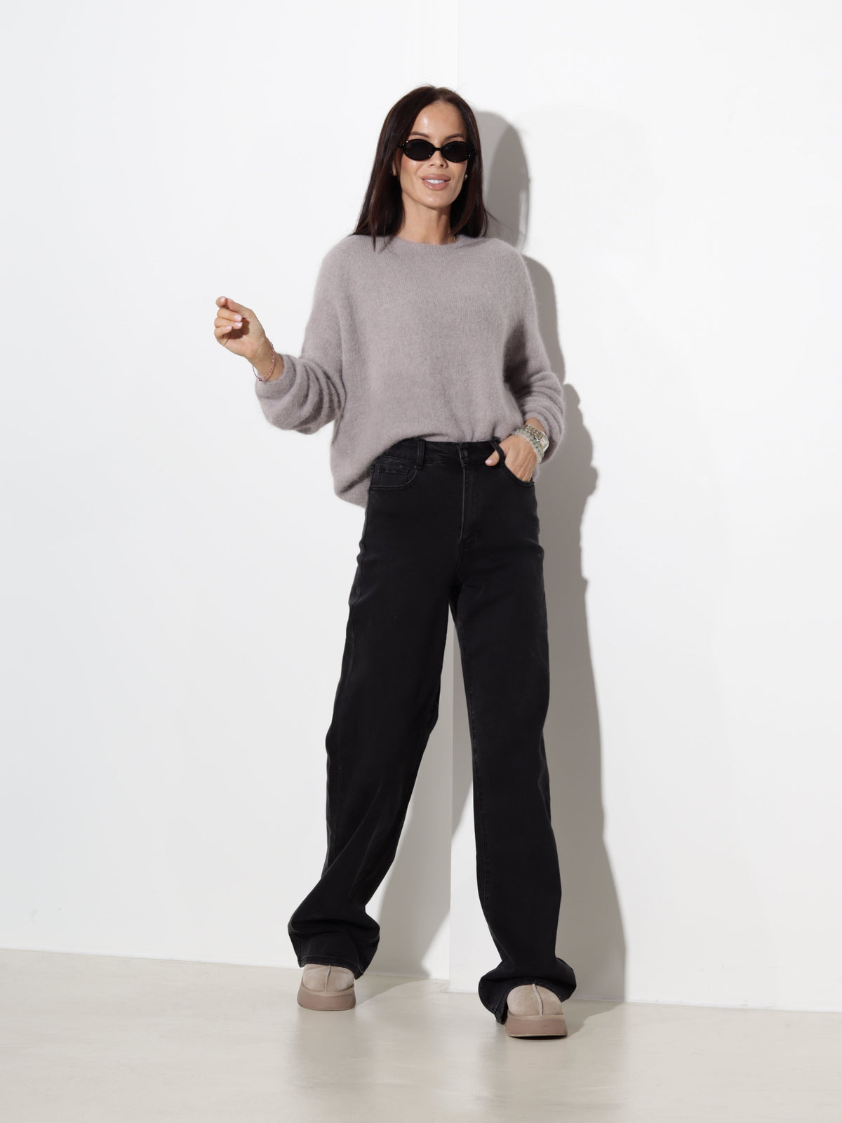Pull col rond manches longues pour femmes