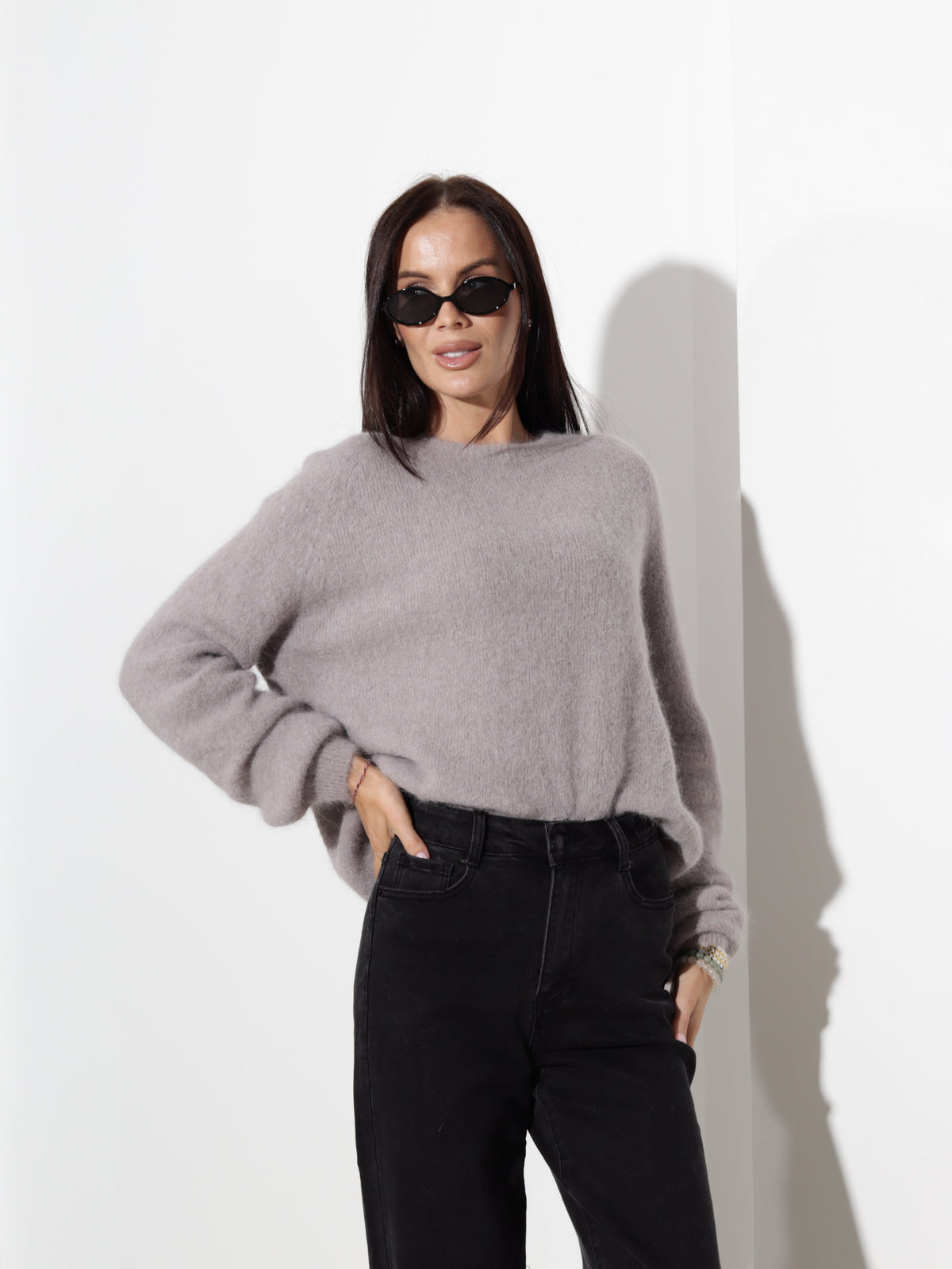 Pull col rond manches longues pour femmes