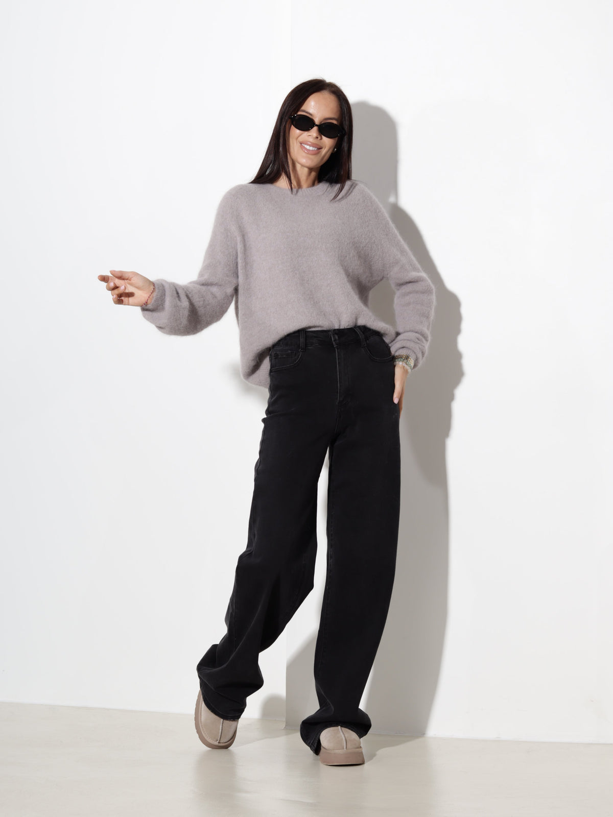 Pull col rond manches longues pour femmes