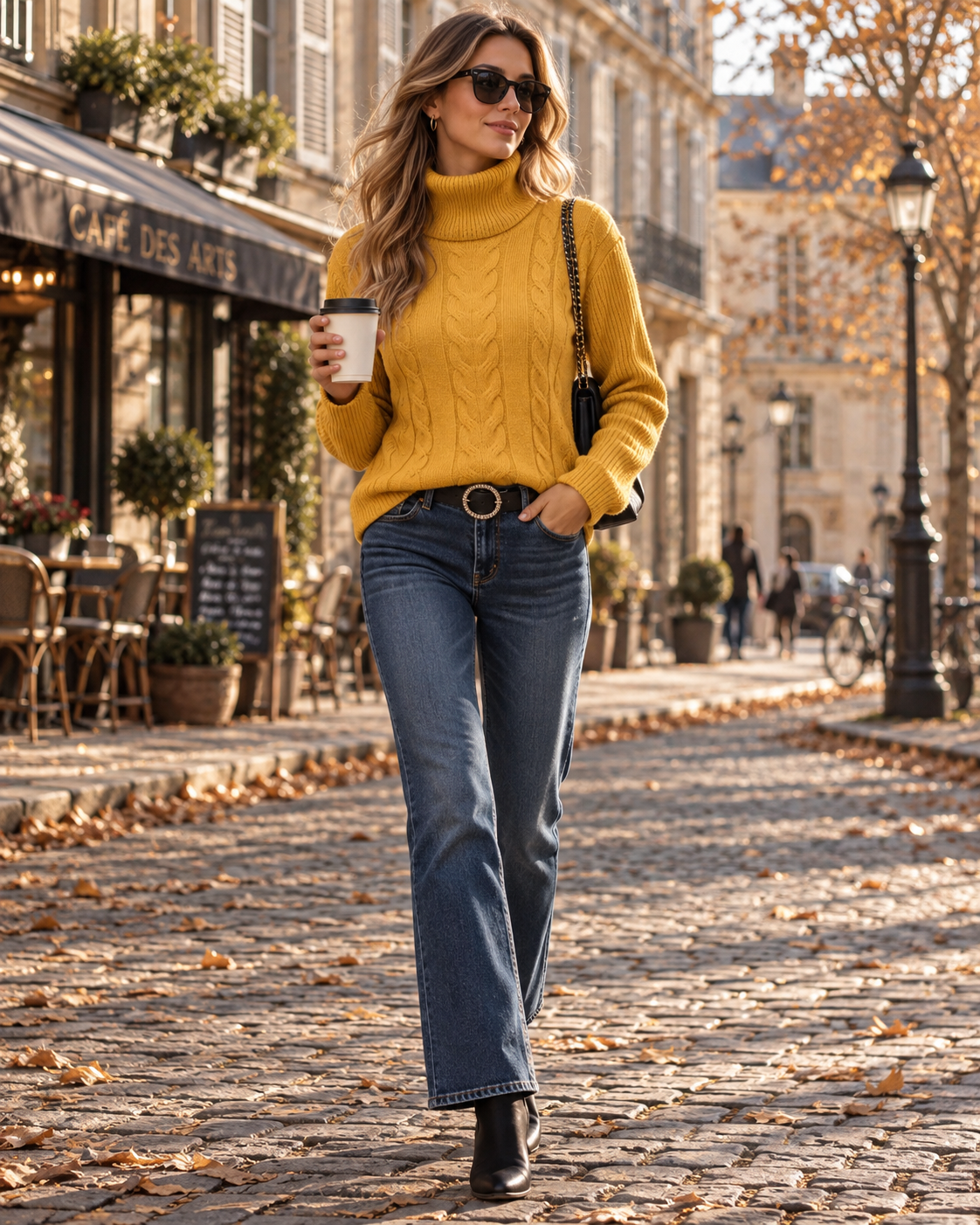 Pull col roulé à motif en relief pour femmes