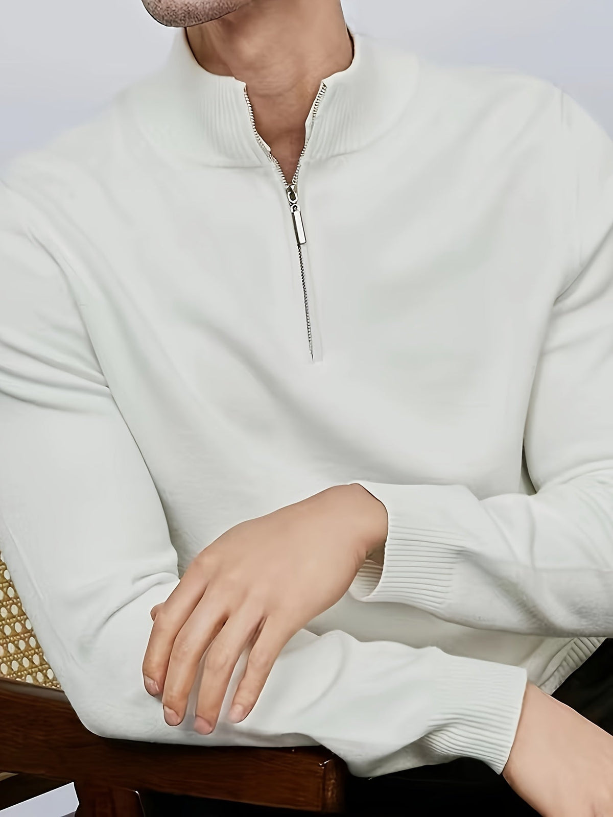 Pull à col zippé pour homme