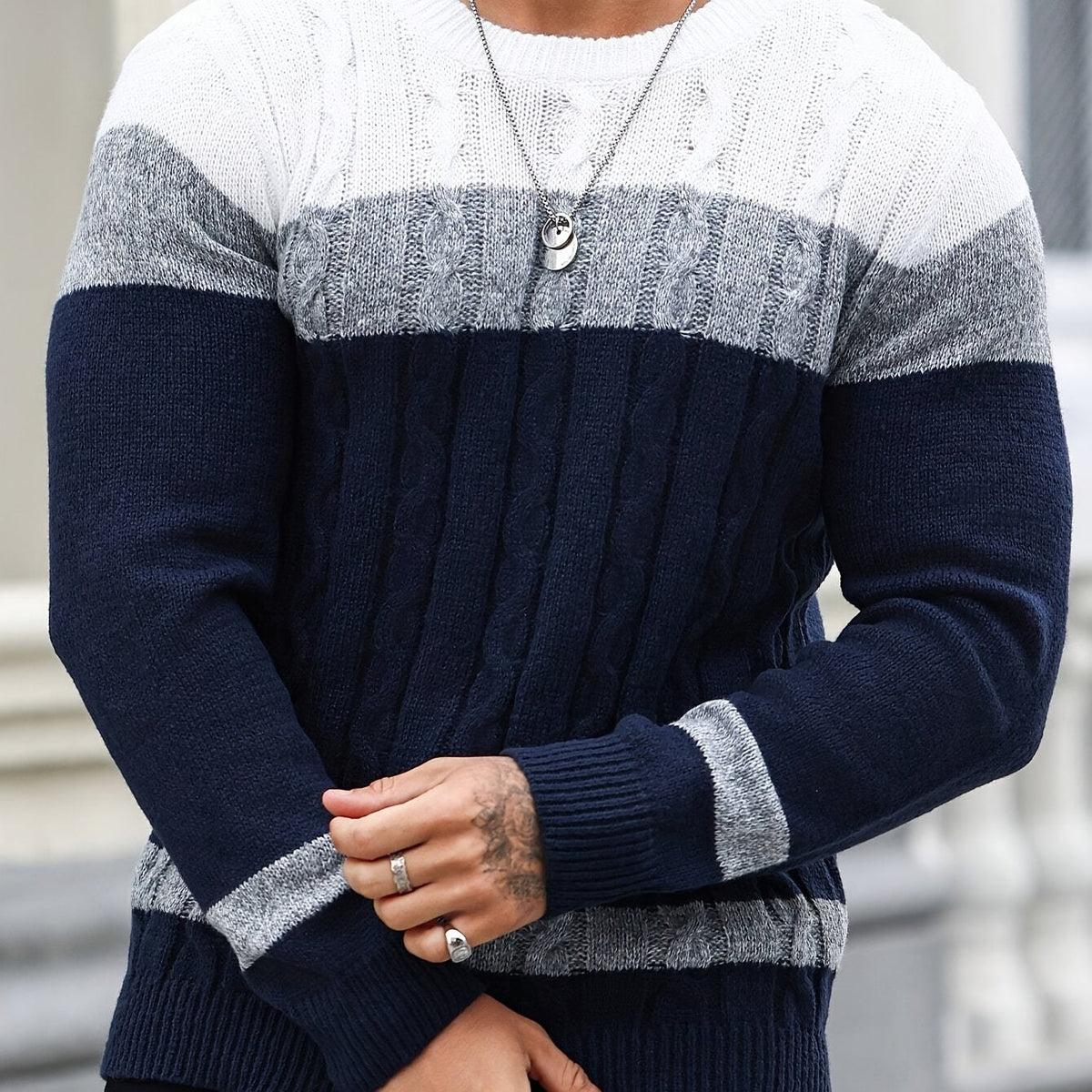 Pull colorblock pour hommes
