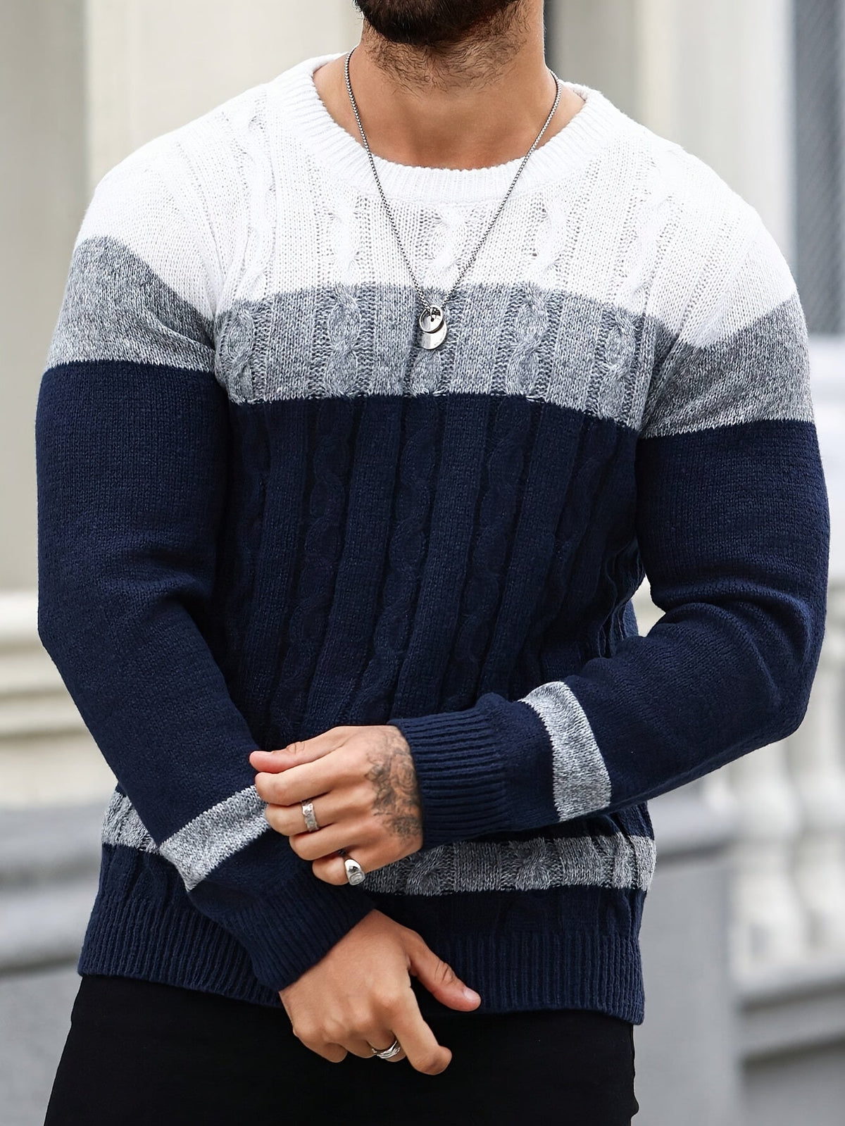 Pull colorblock pour hommes