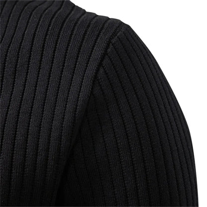 Pull côtelé à col boutonné pour hommes