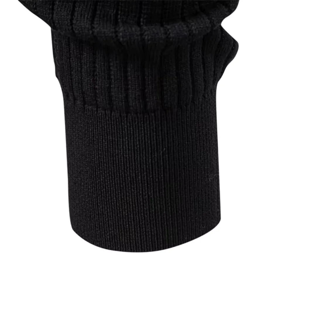 Pull côtelé à col boutonné pour hommes