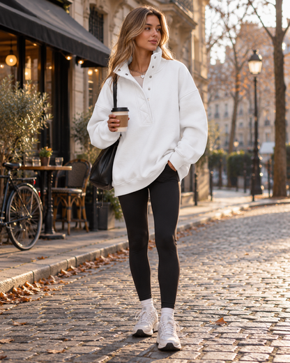 Pull femme à col montant