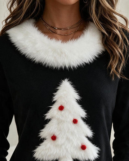 Pull motif sapin de Noël pour femmes