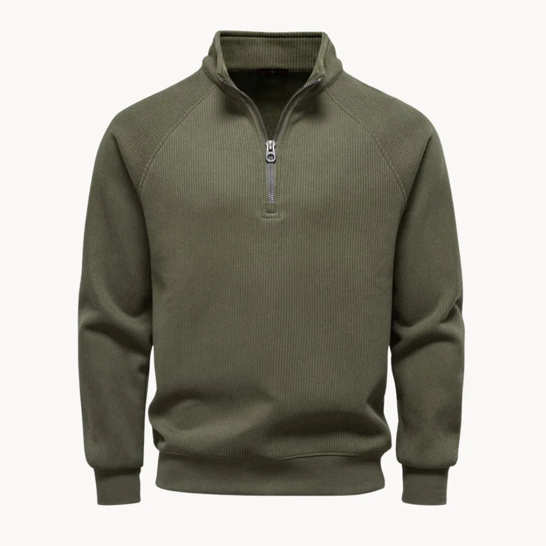 Pull à col montant zippé pour hommes