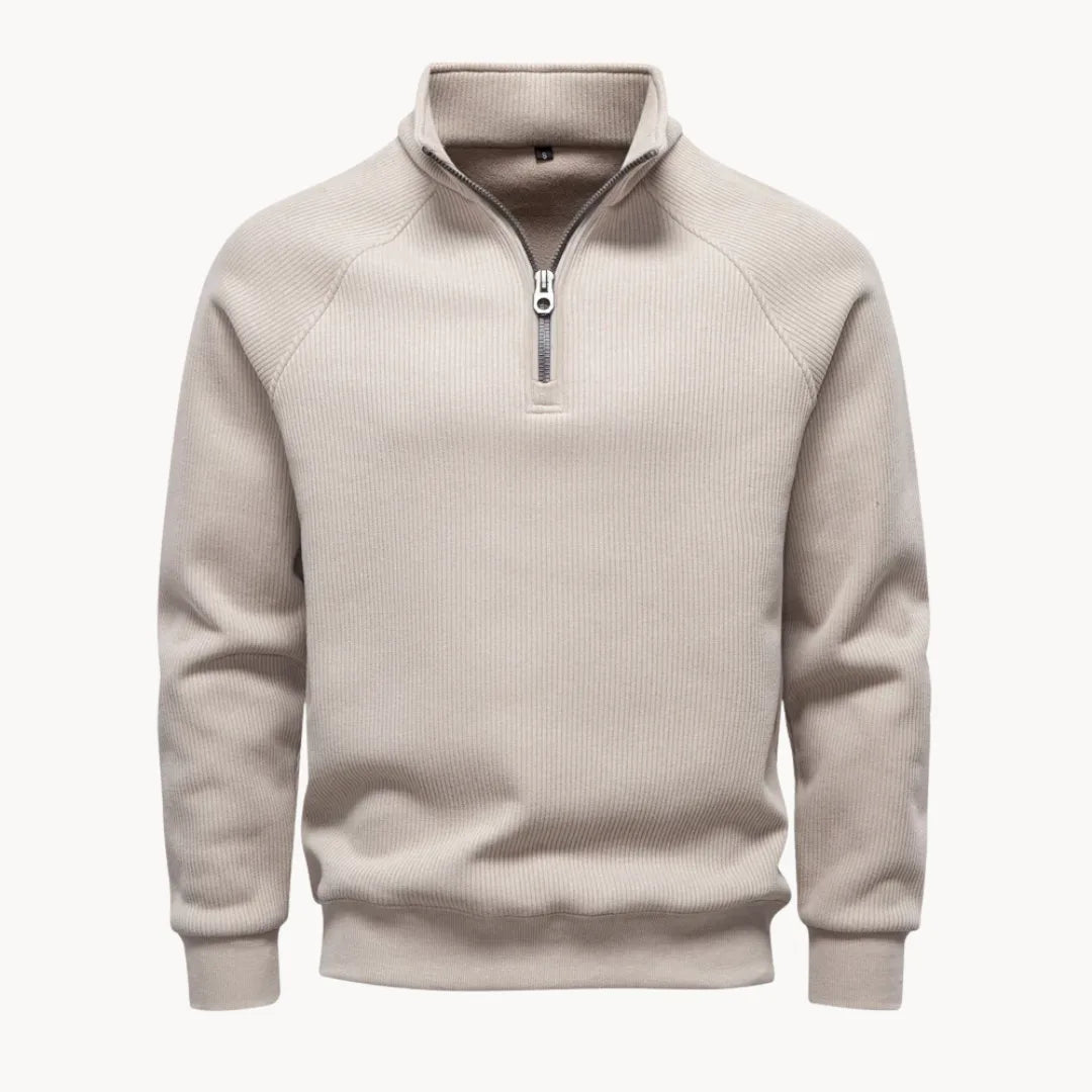 Pull à col montant zippé pour hommes