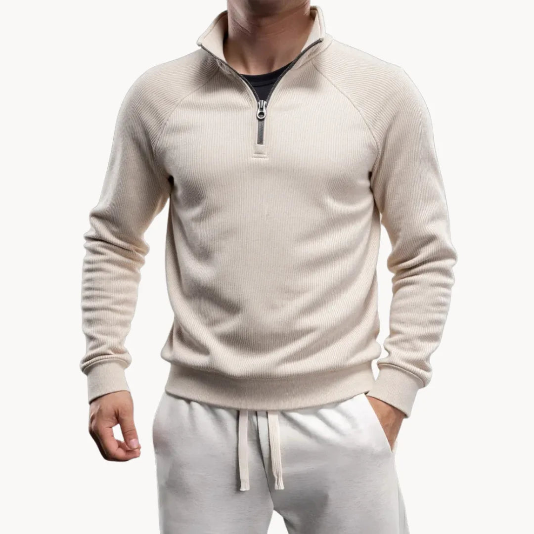Pull à col montant zippé pour hommes