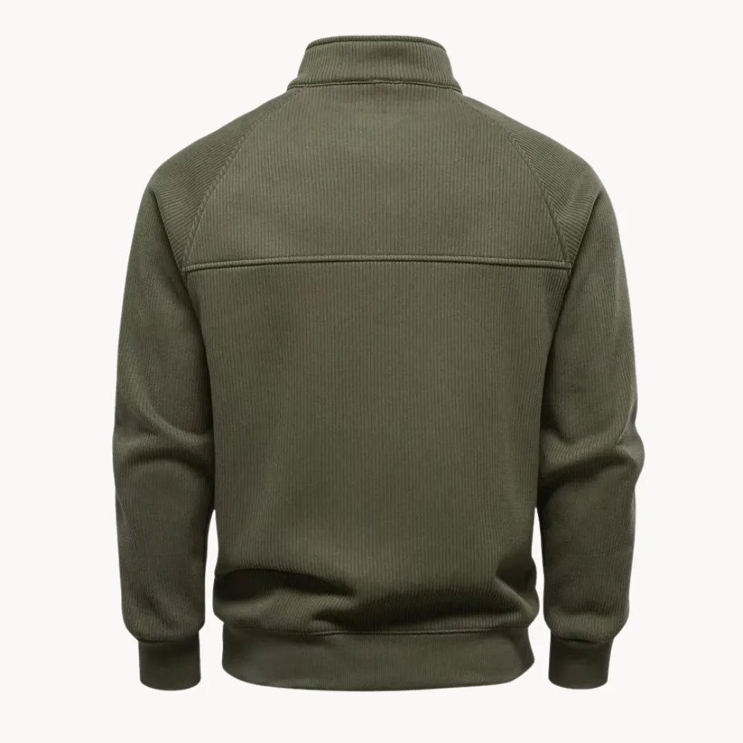 Pull à col montant zippé pour hommes