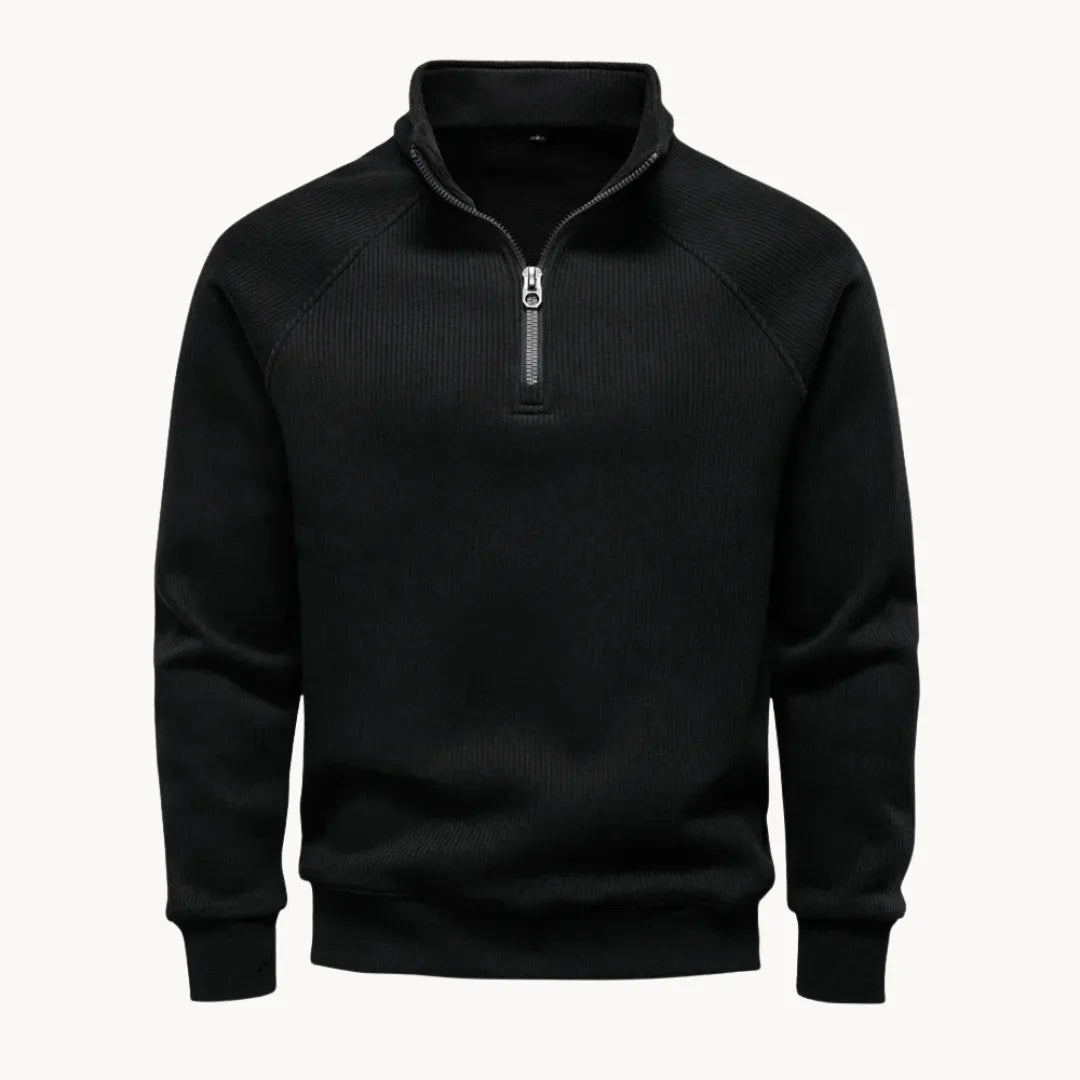 Pull à col montant zippé pour hommes