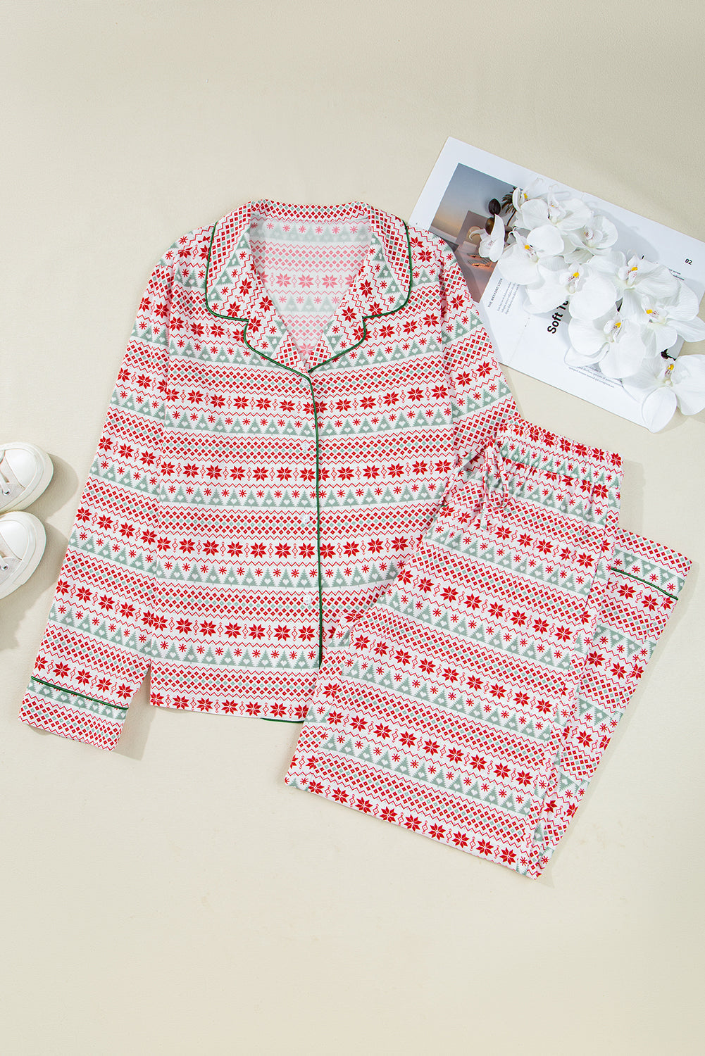 Pyjama à imprimé Noël pour femmes