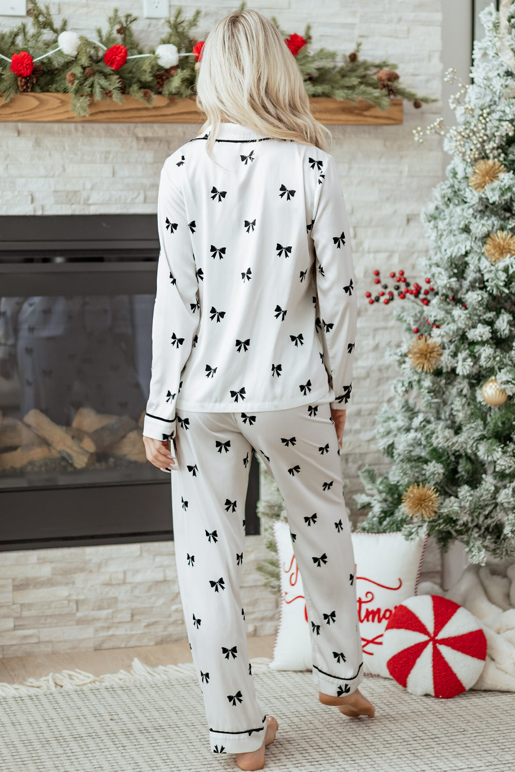 Pyjama à imprimé nœuds pour femmes