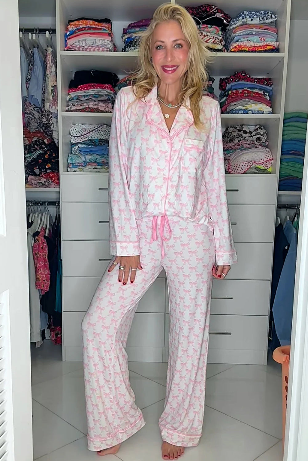 Pyjama à imprimé nœuds pour femmes
