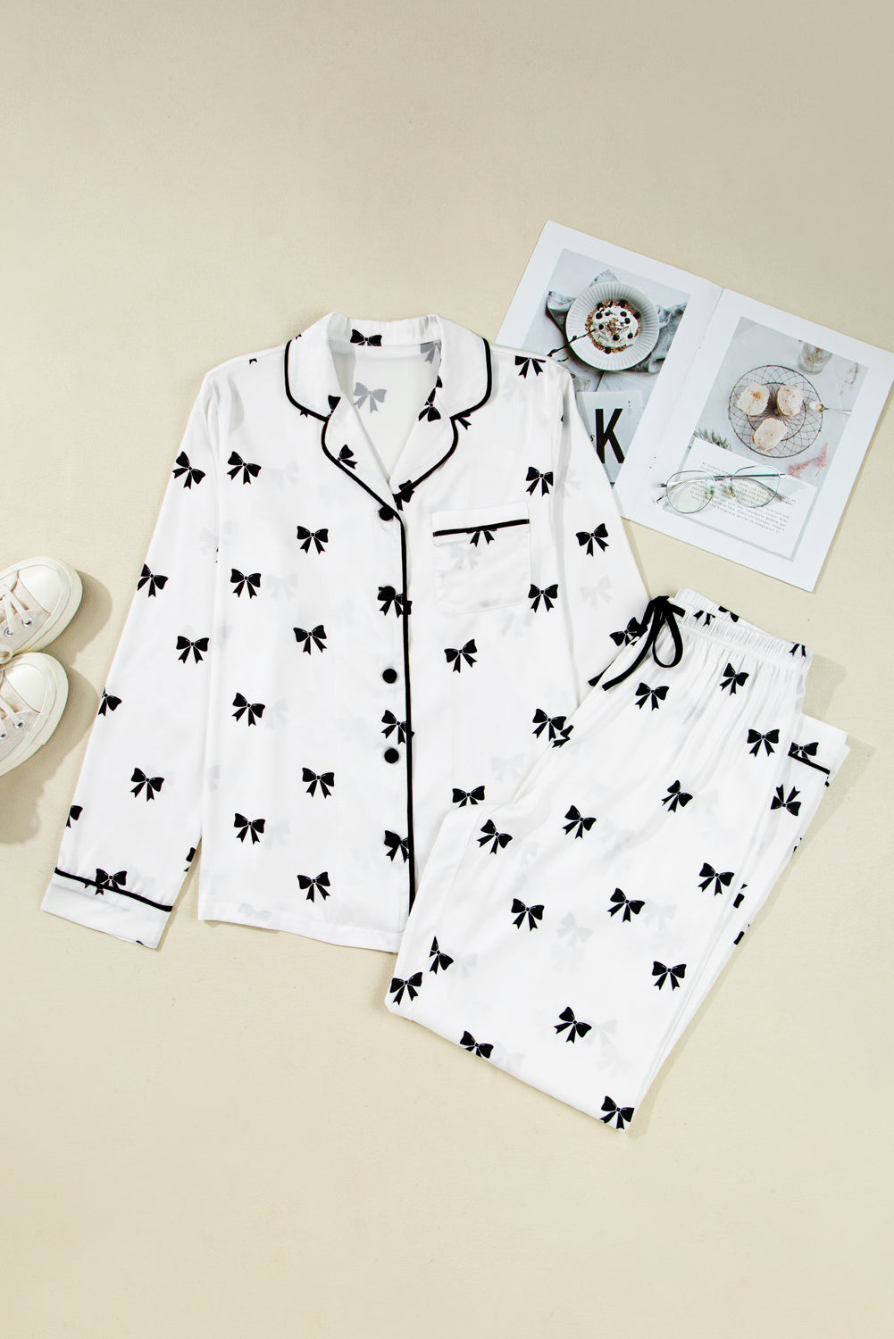 Pyjama à imprimé nœuds pour femmes