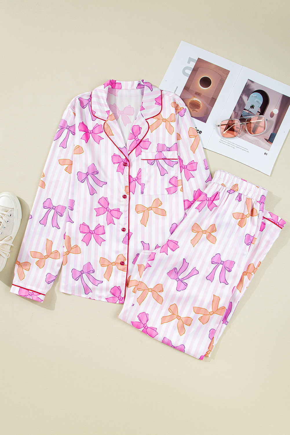 Pyjama à imprimé nœuds pour femmes