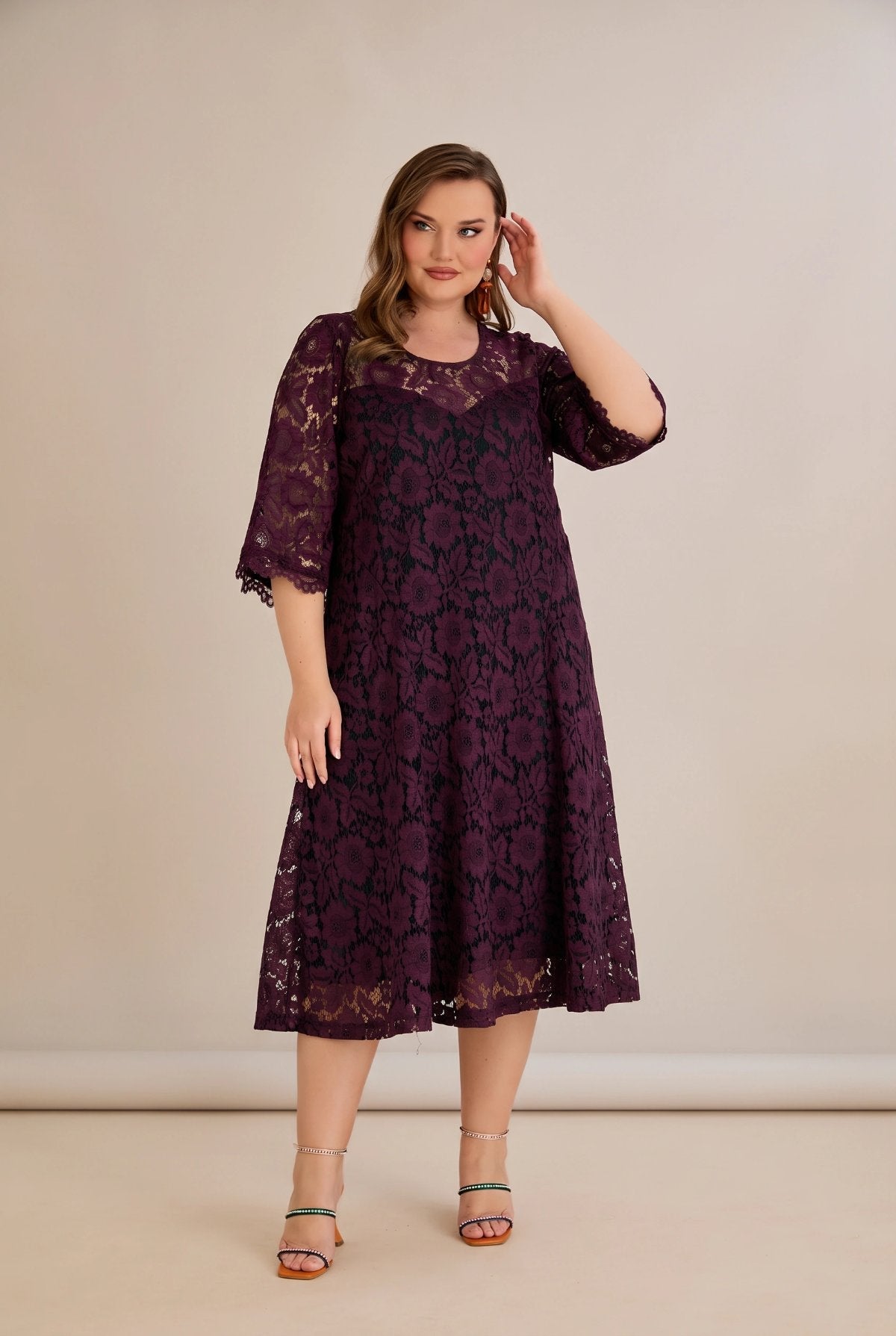 Robe à manches 3/4 pour femmes