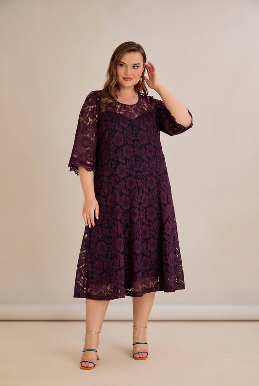 Robe à manches 3/4 pour femmes