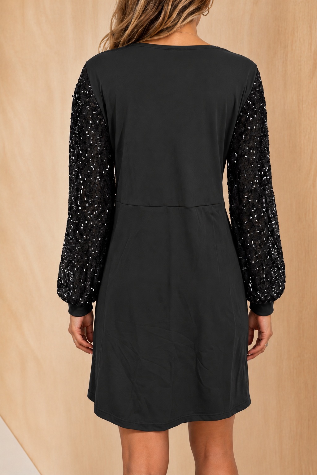 Robe à manches pailletées pour femmes
