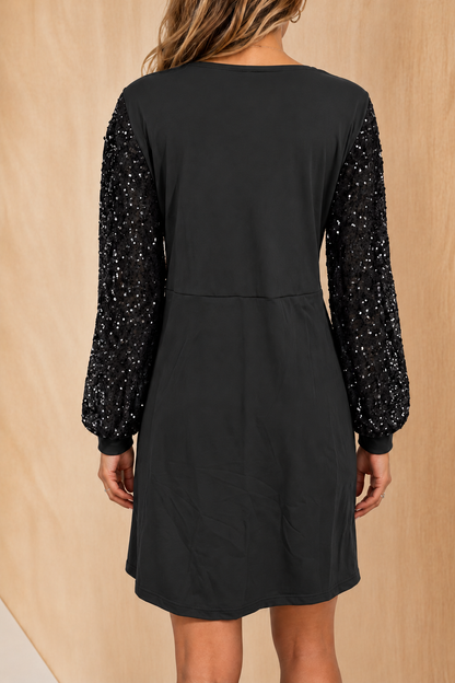 Robe à manches pailletées pour femmes