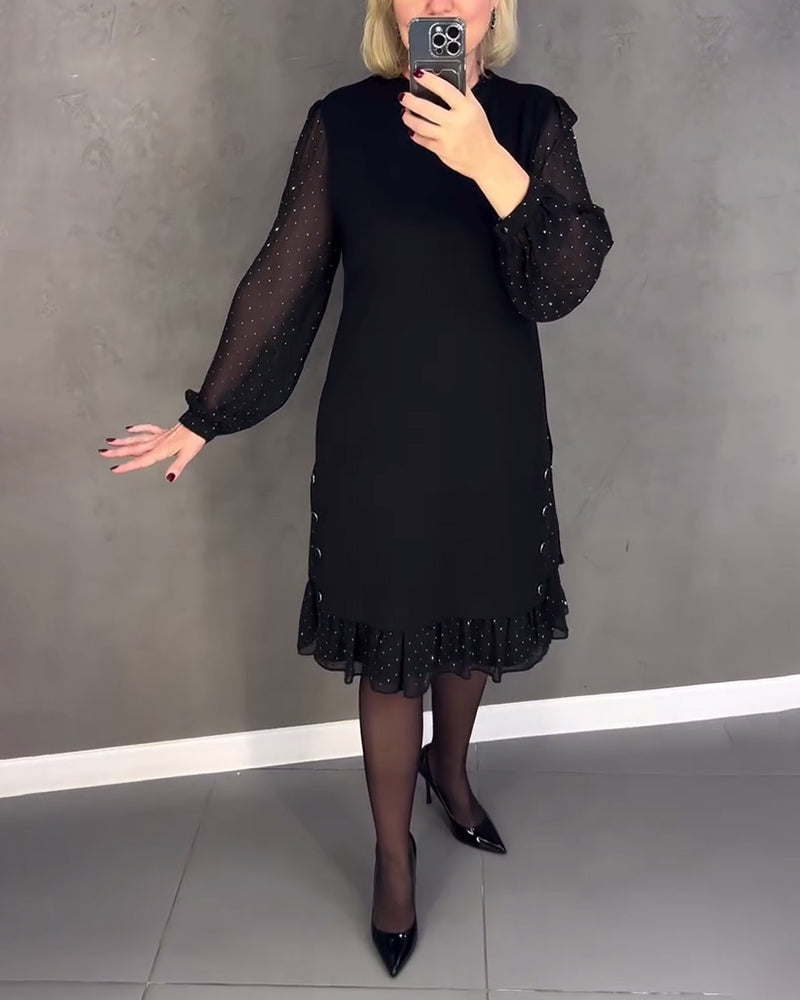 Robe à pois manches longues pour femmes