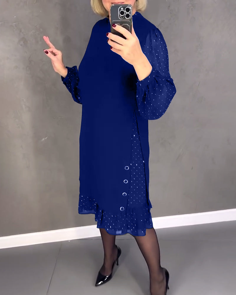 Robe à pois manches longues pour femmes