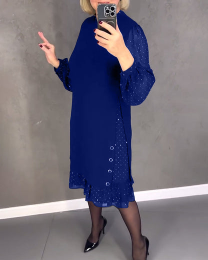 Robe à pois manches longues pour femmes