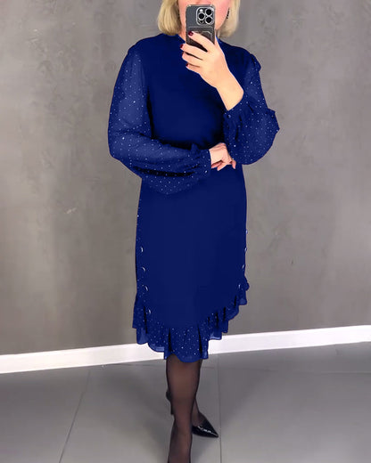 Robe à pois manches longues pour femmes