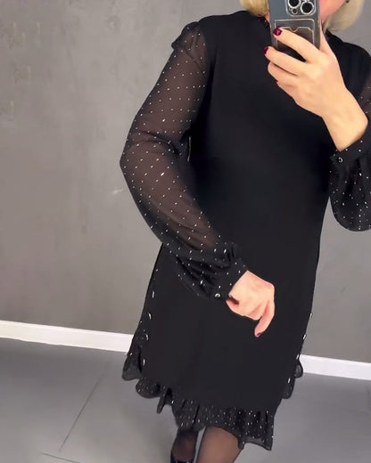 Robe à pois manches longues pour femmes