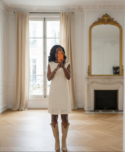 Robe à sequins avec nœud pour femmes