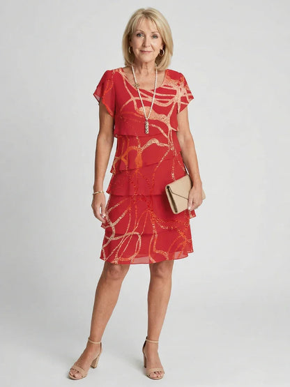 Robe à volants superposés pour femmes