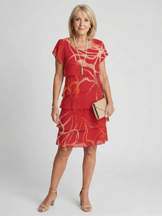 Robe à volants superposés pour femmes