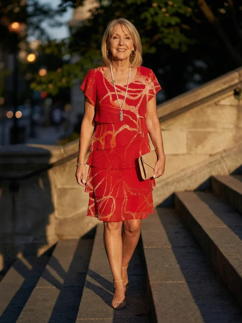 Robe à volants superposés pour femmes