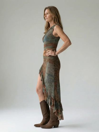 Robe asymétrique à une épaule pour femmes