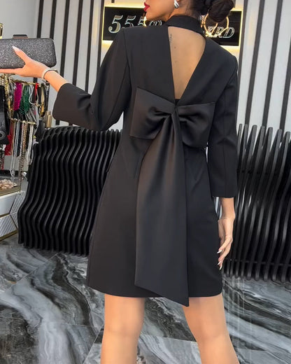 Robe blazer à nœud dos nu pour femmes