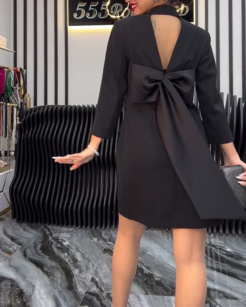 Robe blazer à nœud dos nu pour femmes