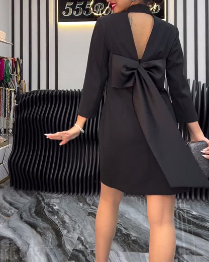 Robe blazer à nœud dos nu pour femmes