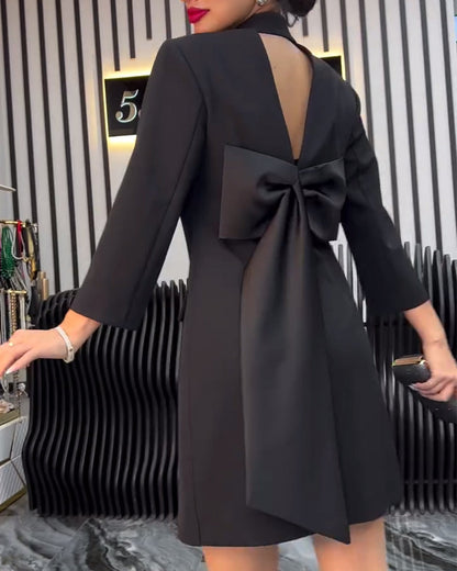 Robe blazer à nœud dos nu pour femmes